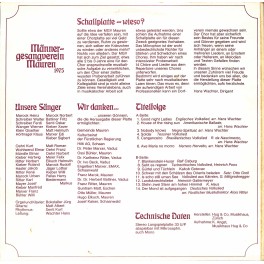Männergesangverein Mauren - Mauren singt - 1975 Männergesangverein Mauren - Mauren singt - 1975