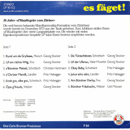 LP/CD D'Muulörgeler vom Zürisee - Jubiläums-LP - 1984