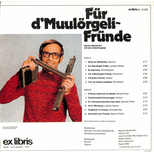 LP/CD Marino Manferdini - Für d'Muulörgeli-Fründe 
