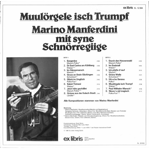 LP/CD Marino Manferdini mit syne Schörregiige - Muulörgele isch Trumpf - 1981