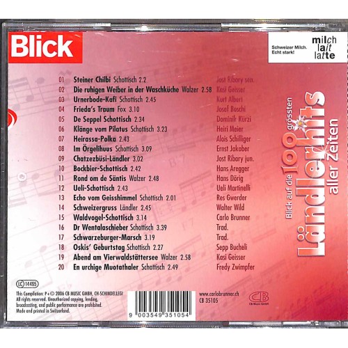 CD-Kopie: Blick auf die 100 grössten Ländlerhits - 5CDs + Noten
