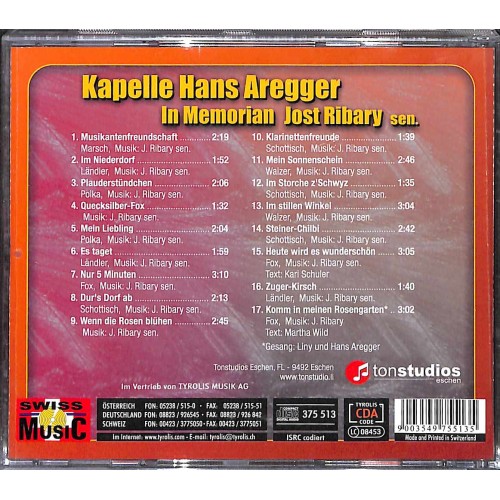 Kapelle Hans Aregger spielt Jost Ribary sen.