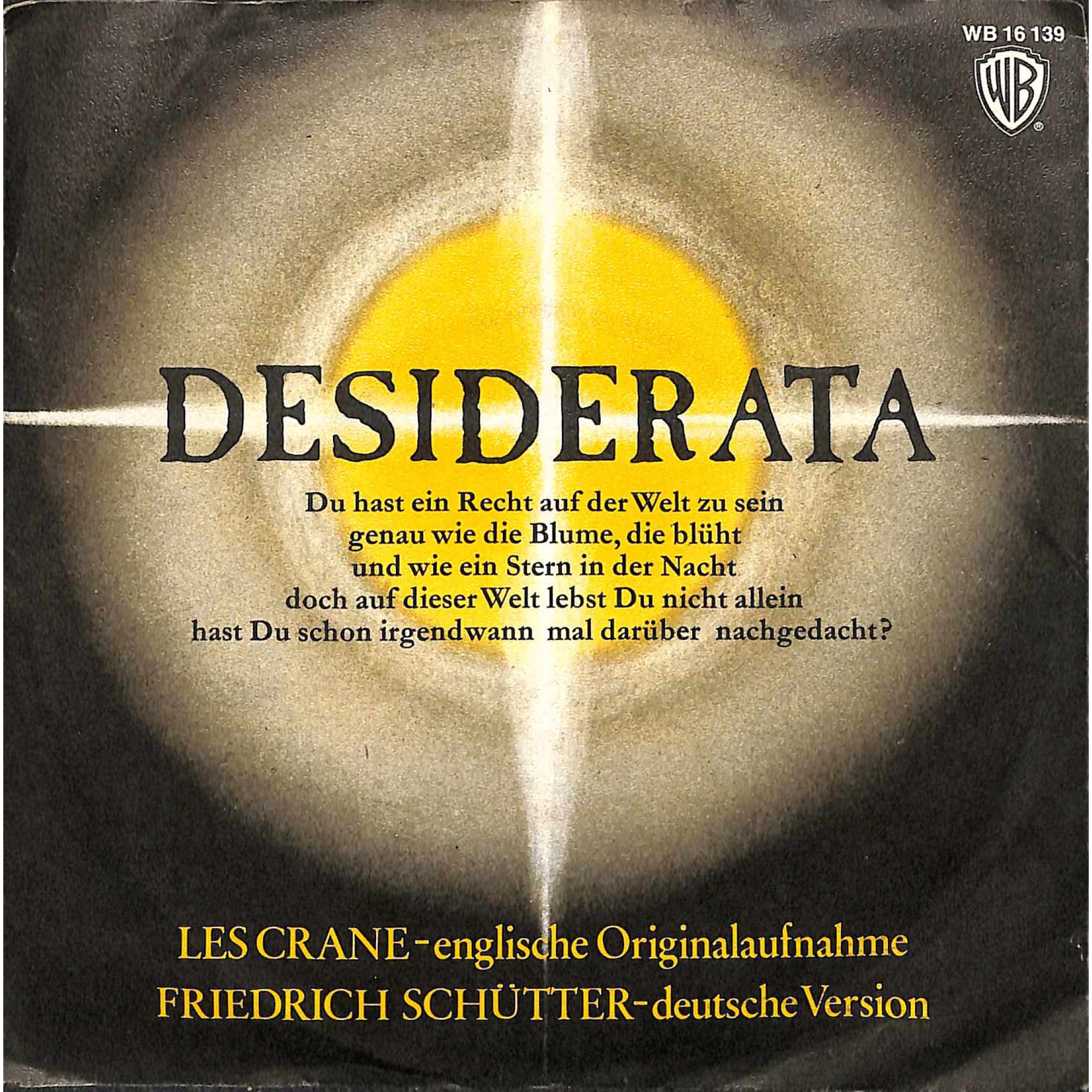 Occ. Single Vinyl: Desiderata - Friedrich Schütter Occ. Single Vinyl: Desiderata - Friedrich Schütter