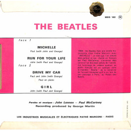 Occ. EP Vinyl: The Beatles - Michelle, Run four Life, Drive my car - Girl