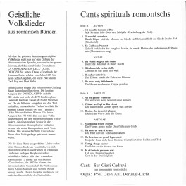 CD-Kopie von Vinyl: Geistliche Volkslieder aus romanisch Bünden - Sur Gieri Cadruvi CD-Kopie von Vinyl: Geistliche Volkslieder aus romanisch Bünden - Sur Gieri Cadruvi