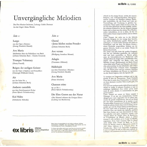 LP + CD: Das Pro-Musica-Orchester, Ltg. Cedric Dumont - Unvergängliche Melodien