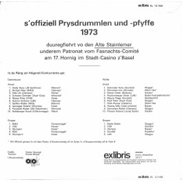 LP + CD: s'offiziell Prysdrummlen und -pfyffe 1973 - z Basel LP + CD: s'offiziell Prysdrummlen und -pfyffe 1973 - z Basel