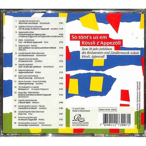CD so tönt's us em Rössli z'Appezöll - diverse