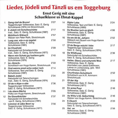 CD Gang rüef de Brune - Ernst Gerig - Toggeburger Striichmusig