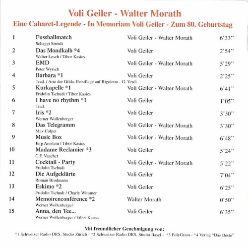 Occ. CD Voli Geiler - Walter Morath - Eine Cabaret-Legende