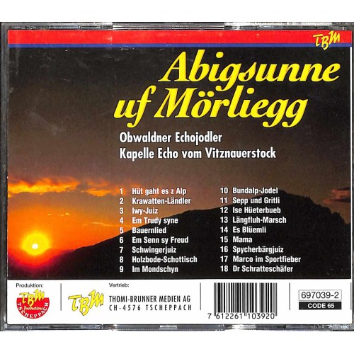 CD Abigsunne uf Mörliegg - Obwaldner Echojodler und Echo vom Vitznauerstock