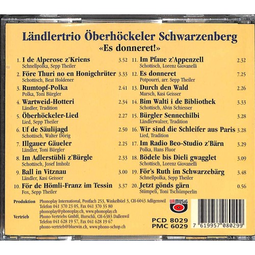 CD Es donneret ! - Ländlertrio Öberhöckeler