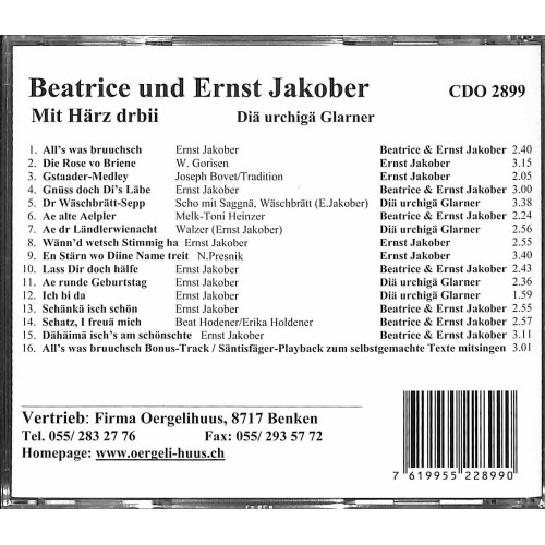 CD Mit Härz drbii - Beatrice und Ernst Jakober