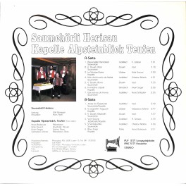 CD-Kopie von Vinyl: Saumchörli Herisau, Kapelle Alpsteinblick - gmüetlech ond häämelig