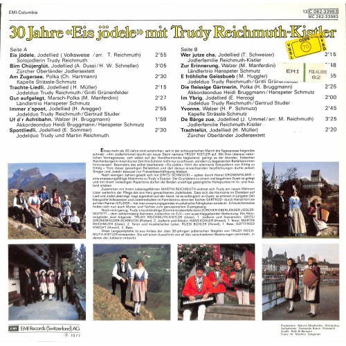 CD-Kopie von Vinyl: Trudy Reichmuth-Kistler - 30 Jahre eis jödele