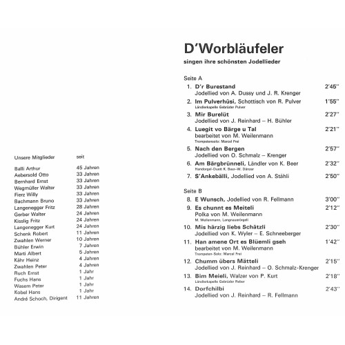 CD Jodler-Doppelquartett Pontonier-Fahrverein Worblaufen - D'Worbläufeler
