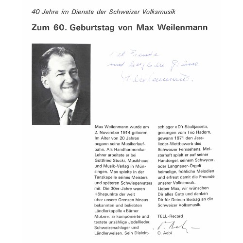CD Liselotte Rupp - s'Läbe isch so schön - zum 60. von Max Weilenmann (signiert)