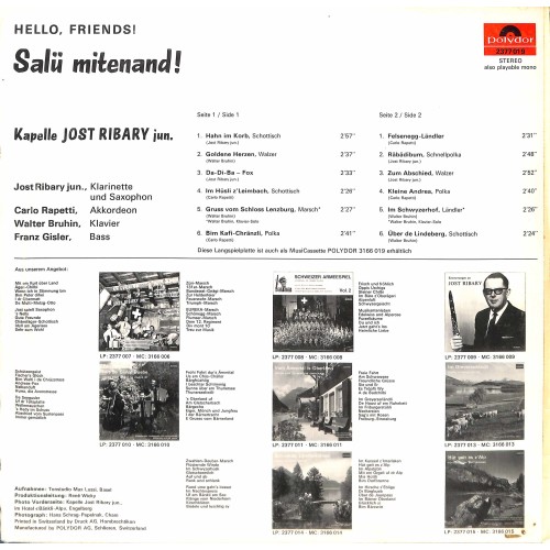CD-Kopie von Vinyl: Kapelle Jost Ribary jun. - Salü mitenand, Hello friends