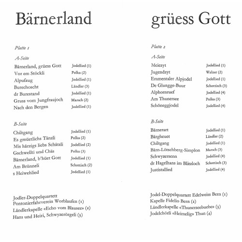 LP + CD:  Bärnerland - grüess Gott - diverse  2LPs