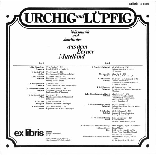 LP + CD: Volksmusik und Jodellieder aus dem Berner Mittelland - 1979