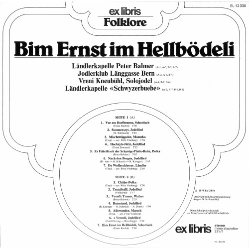 LP + CD: Peter Balmer, JK Länggasse Bern, Vreni Kneubühl, LK Schwyzerbuebe - 1978
