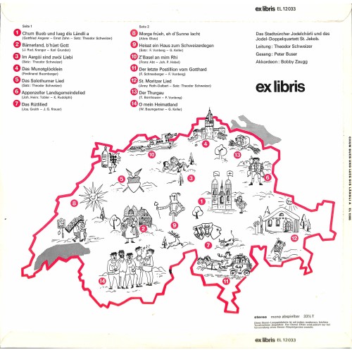 LP + CD: Stadtzürcher Jodelchörli, Jodel-Doppelquartett St. Jakob - Chum Bueb und lueg dis Ländli a