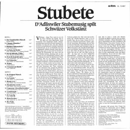 LP + CD: D'Adliswiler Stubemusig spilt Schwiizer Volkstänz - Stubete - 1983