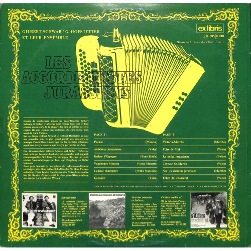 LP + CD: Les Accordeonistes Jurassiens - Gilbert Schwab / G. Hofstetter et leur ensemble
