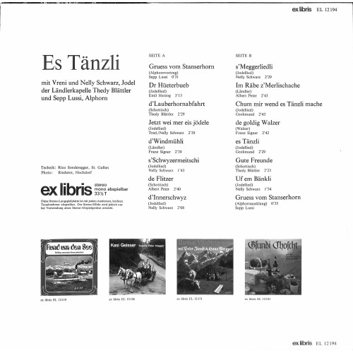 LP + CD: Vreni und Nelly Schwarz, Thedy Blättler, Sepp Lussi - Es Tänzli - 1974