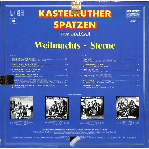 LP + CD: Kastelruther Spatzen aus Südtirol - Wheinachts-Sterne