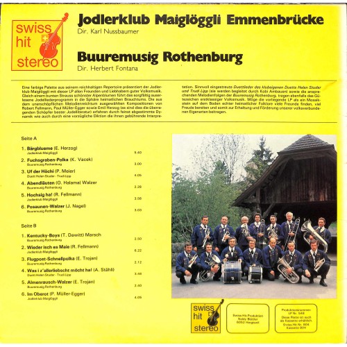 CD-Kopie von Vinyl: Jodlerklub Maiglöggli Emmenbrücke, Buuremusig Rothenburg