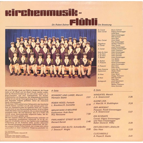 CD-Kopie von Vinyl: Kirchenmusik-Flühli - Dir. Robert Balmer