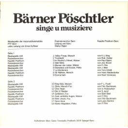 CD-Kopie von Vinyl: Bärner Pöschtler singe u musiziere - Postmännerchor Bern, Kapelle Posthorn Bern CD-Kopie von Vinyl: Bärner Pöschtler singe u musiziere - Postmännerchor Bern, Kapelle Posthorn Bern