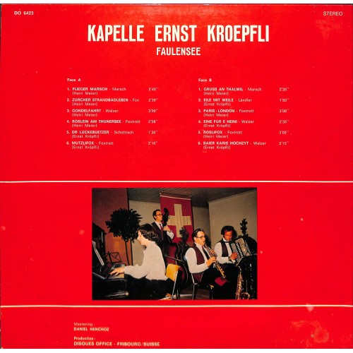 CD-Kopie von Vinyl: Kapelle Ernst Kröpfli - Faulensee