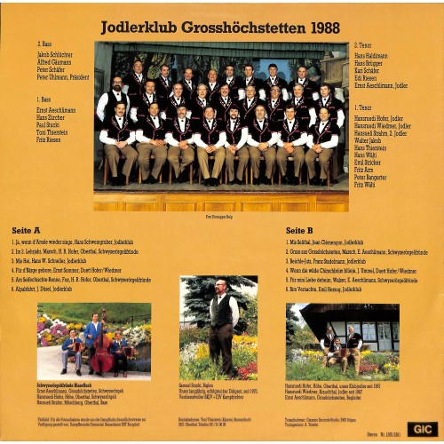 CD-Kopie von Vinyl: Jodlerklub Grosshöchstetten, H.R.Hofer u. H.R. Wiedmer, SF Blaseflueh - 1988