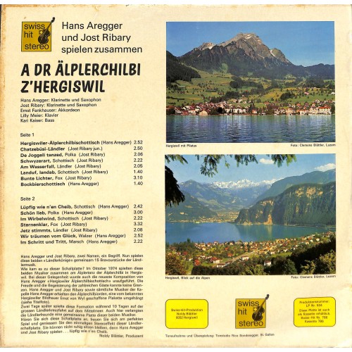 CD-Kopie von Vinyl: Hans Aregger und Jost Ribary - A dr Älplerchilbi z'Herigiswil - 1976