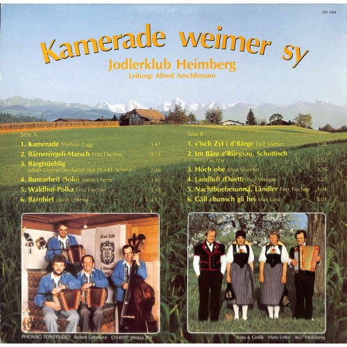 CD-Kopie von Vinyl: Jodlerklub Heimberg, SQ Aemmital, Käthi Wenger, Annerös Blaser - Kamerade weimer sy