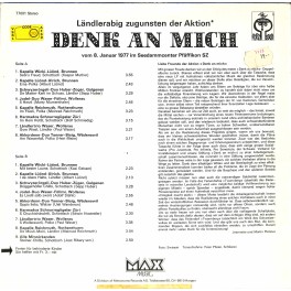 CD-Kopie von Vinyl: Denk an mich im Seedammcenter Pfäffikon SZ - diverse - 1977 CD-Kopie von Vinyl: Denk an mich im Seedammcenter Pfäffikon SZ - diverse - 1977