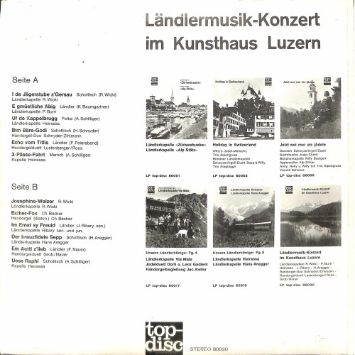 CD-Kopie von Vinyl: Ländlermusik-Konzert im Kunsthaus Luzern - diverse - 1967