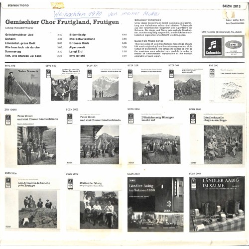 CD-Kopie von Vinyl: Gemischter Chor Frutigland - Ltg. Hansadolf Waefler