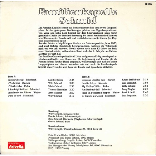 CD-Kopie von Vinyl: Familienkapelle Schmid - 1982
