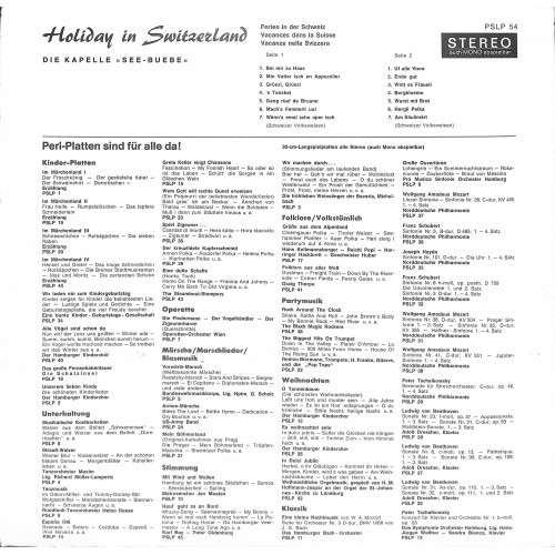 CD-Kopie von Vinyl: Holiday in Switzerland - Die Kapelle See-Buebe - 1969