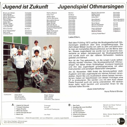 CD-Kopie von Vinyl: Jugendspiel Othmarsingen Ltg. Rudolf Bieri - Jugend ist Zukunft