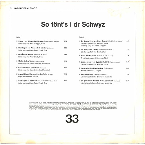 CD-Kopie von Vinyl: So tönt's i dr Schwyz - diverse
