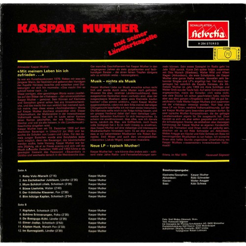 CD-Kopie von Vinyl: Kaspar Muther mit seiner Ländlerkapelle