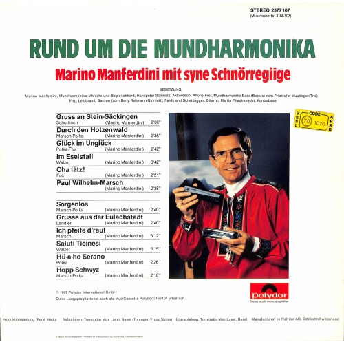 CD-Kopie von Vinyl: Marino Manferdini mit syne Schnörregiige - Rund um die Mundharmonika - 1979