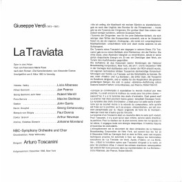 LP + CD: Giuseppe Verdi - La Traviata - Toscana Edition -NBC-Symphony Orchestra Und Chor RCA 2 LPs 1946 / 1952