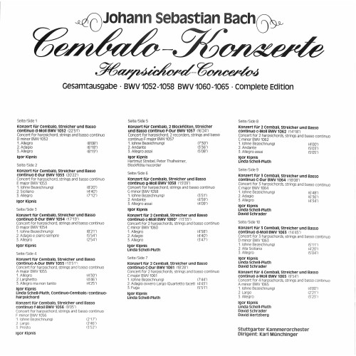 LP + CD: Johann Sebastian Bach Cembalo-Konzerte - Stuttgarter Kammerorchester - 1978 - 3 LP-Box
