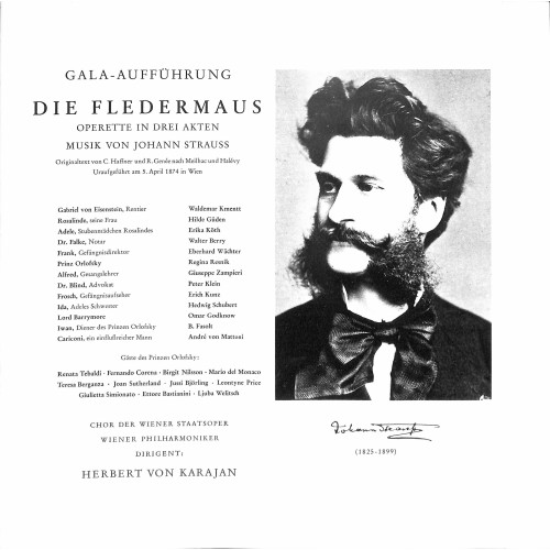 LP + CD: Die Fledermaus Gala-Operette von Johann Strauss - Wiener Philharmoniker mit Herbert von Karajan - 3LP-Box