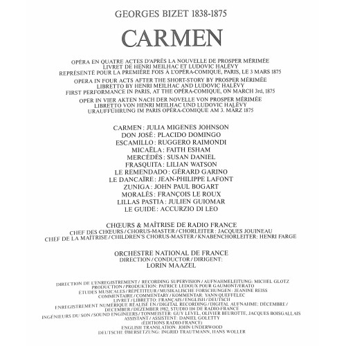 LP + CD: Georges Bizet - Carmen - 1984 - 3 LP-Box mit Julia Migenes, Placido Domingo